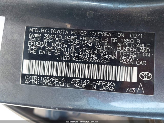 Продажа на аукционе авто 2011 Toyota Corolla Le, vin: JTDBU4EE6BJ096254, номер лота: 44257218