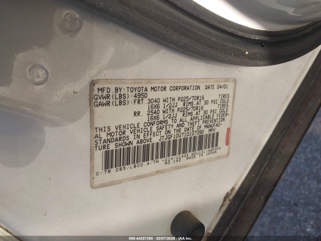 2001 LEXUS RX 300 JTJGF10U710107390 Photo 8