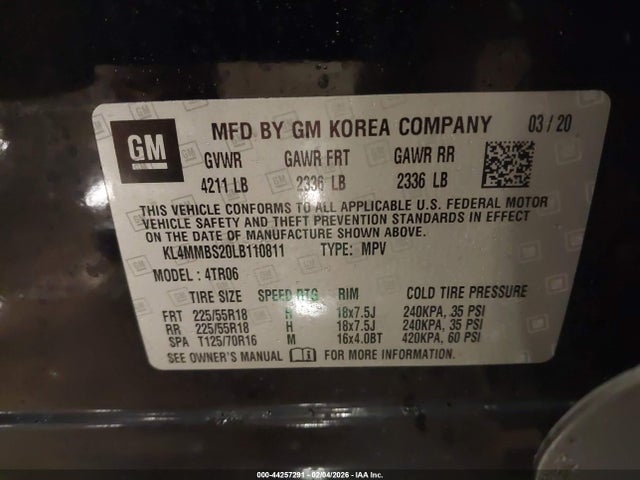 Продажа на аукционе авто 2020 Buick Encore Gx Fwd Preferred, vin: KL4MMBS20LB110811, номер лота: 44257291