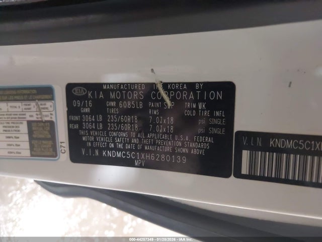 Продаж на аукціоні авто 2017 Kia Sedona Ex, vin: KNDMC5C1XH6280139, номер лоту: 44257349