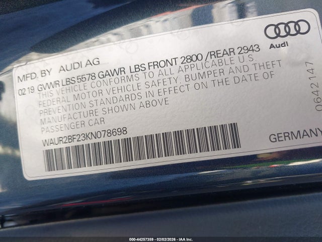 2019 AUDI A7 WAUR2BF23KN078698 Photo 8