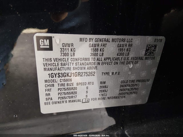 2016 CADILLAC ESCALADE ESV 1GYS3GKJ1GR275262 Photo 8