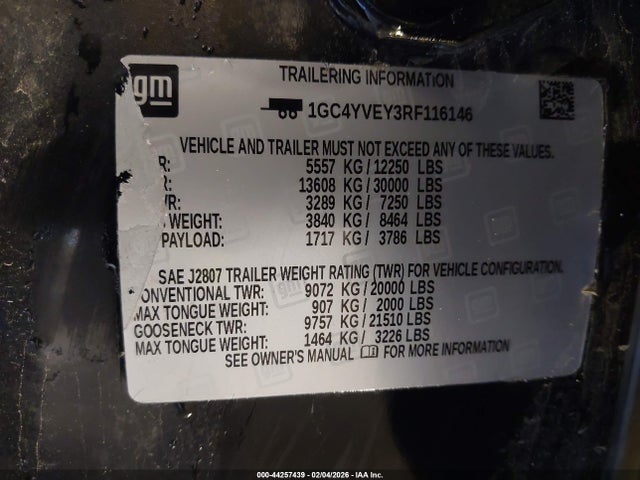 1GC4YVEY3RF116146 Chevrolet Silverado 3500hd High Country