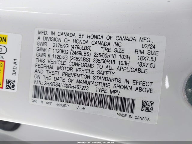2024 HONDA CR-V 2HKRS4H40RH467273 Photo 8