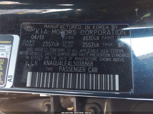 KNAGU4LE4L5038868 KIA Optima Hybrid Ex