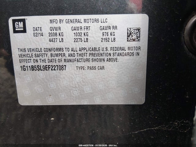 Chevrolet Malibu 1ls 2014 1G11B5SL9EF227087 Image 9