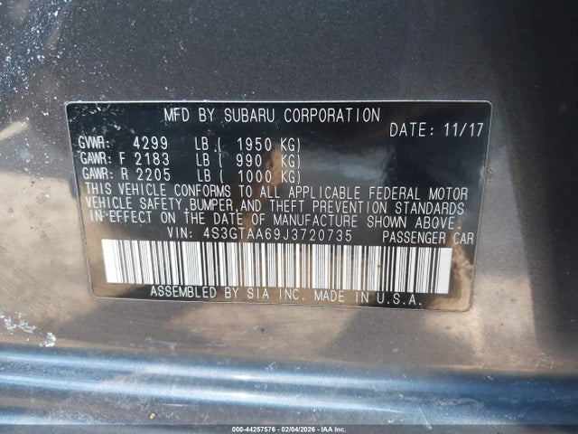 Subaru Impreza 2.0i 2018 4S3GTAA69J3720735 Image 9