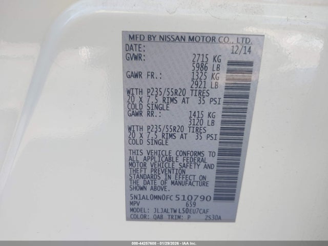 5N1AL0MN0FC510790 Infiniti QX60