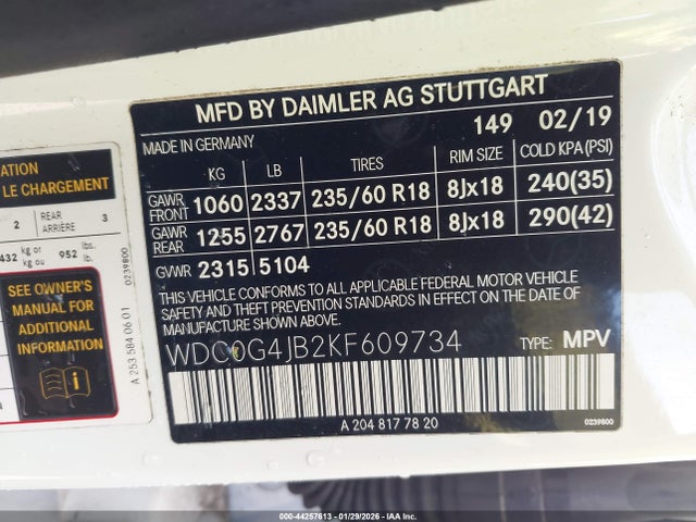 2019 MERCEDES-BENZ GLC 300 WDC0G4JB2KF609734 Photo 8