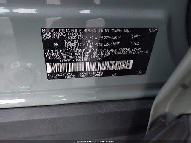 2T3W1RFV3PW241894 Toyota Rav4 Xle