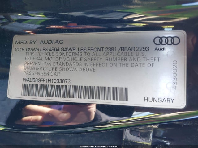 2017 AUDI A3 WAUB8GFF1H1033873 Photo 8