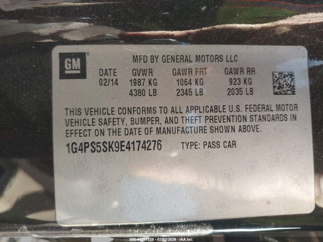 Aukcja sprzedaży 2014 Buick Verano Leather Group, vin: 1G4PS5SK9E4174276, numer aukcji: 44257725