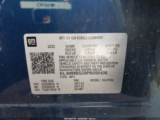Aukcja sprzedaży 2023 Buick Encore Gx Preferred Fwd, vin: KL4MMBS29PB098406, numer aukcji: 44257767