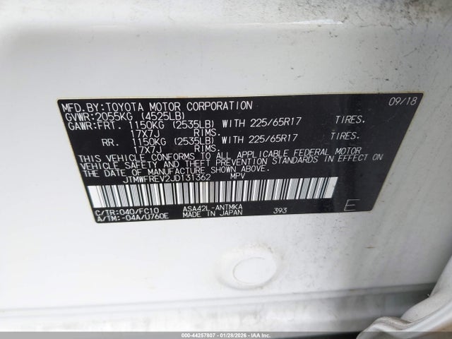 Toyota Rav4 Xle 2018 JTMWFREV2JD131362 Image 9