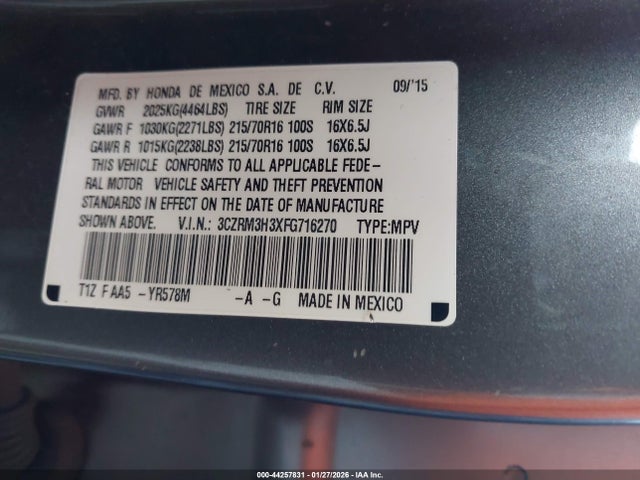 Honda CR-V LX 2015 3CZRM3H3XFG716270 Image 9