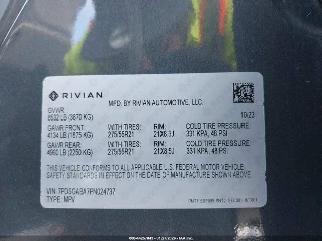 Rivian R1s Adventure 2023 7PDSGABA7PN024737 Image 9