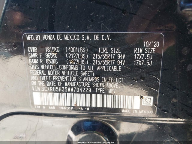 2021 HONDA HR-V 3CZRU5H35MM704229 Photo 8