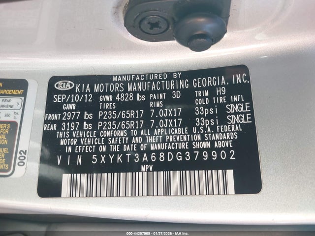 2013 KIA SORENTO 5XYKT3A68DG379902 Photo 8