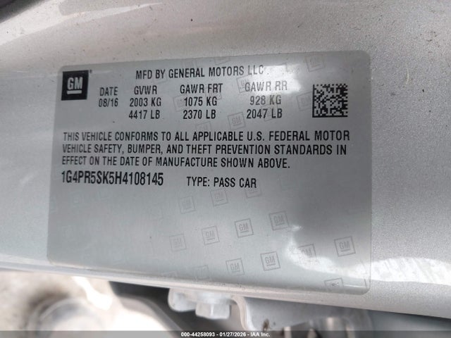1G4PR5SK5H4108145 Buick Verano Sport Touring