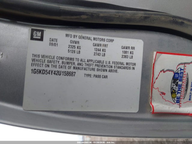 2002 CADILLAC DEVILLE 1G6KD54Y42U158687 Photo 8