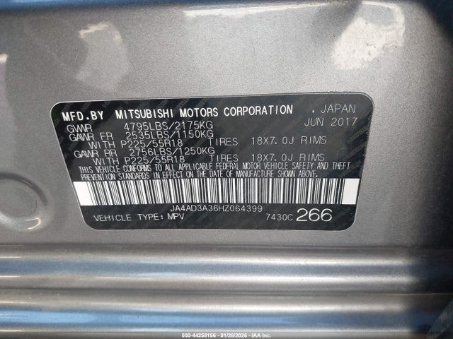 2017 MITSUBISHI OUTLANDER JA4AD3A36HZ064399 Photo 8