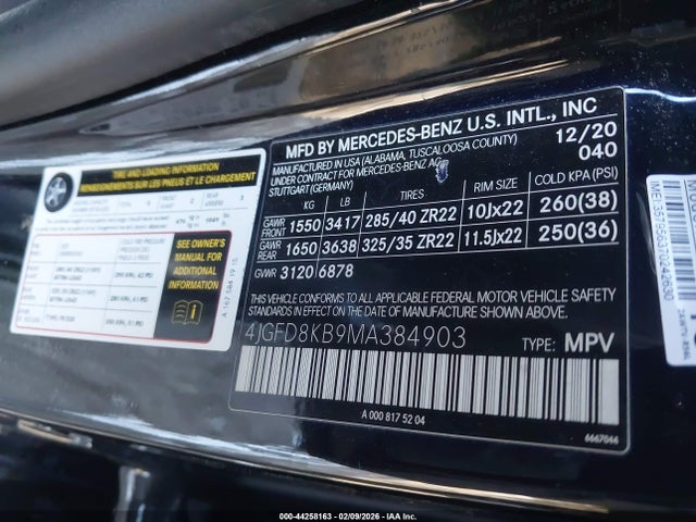 4JGFD8KB9MA384903 Mercedes-Benz Amg Gle 63 Coupe S 4matic