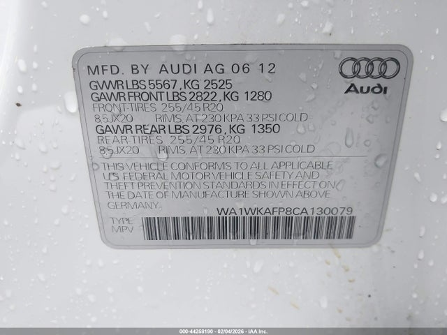 2012 AUDI Q5 WA1WKAFP8CA130079 Photo 8