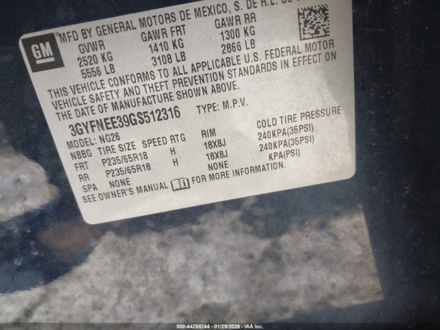 2016 CADILLAC SRX 3GYFNEE39GS512316 Photo 8