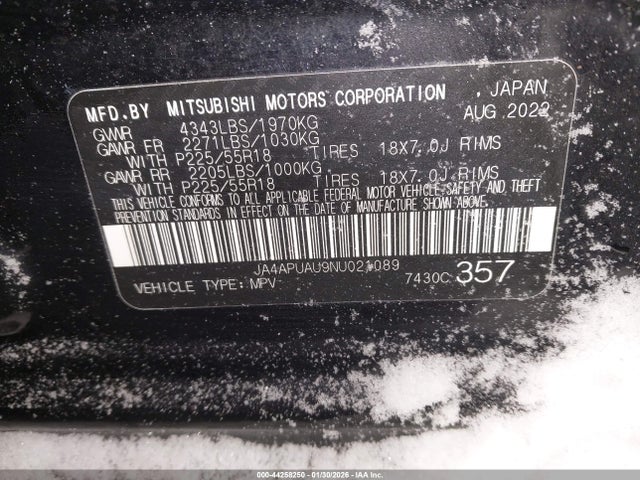 2022 MITSUBISHI OUTLANDER SPORT JA4APUAU9NU021089 Photo 8