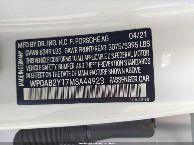 Porsche TAYCAN 4S 2021 WP0AB2Y17MSA44923 Image 9
