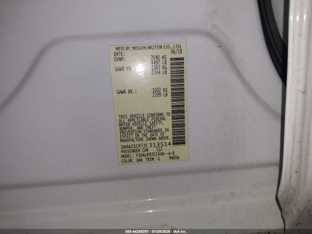 1N4AZ1CP7JC313514 Nissan LEAF S