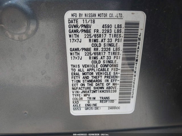 Nissan ROGUE S 2019 JN8AT2MT1KW255238 Image 9