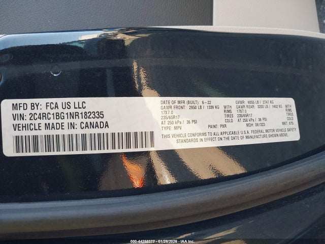 Chrysler Pacifica Touring L 2022 2C4RC1BG1NR182335 Image 9