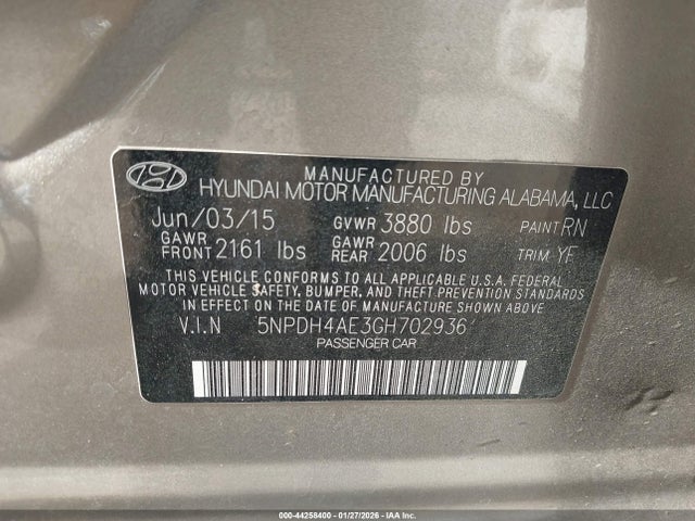Hyundai ELANTRA SE 2016 5NPDH4AE3GH702936 Image 9
