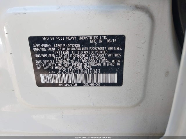 Subaru Forester 2.5i Premium 2016 JF2SJADC7GH416043 Image 9