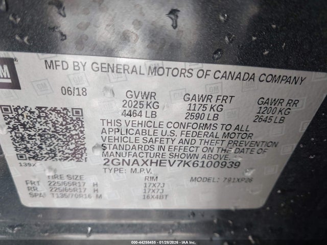 Chevrolet EQUINOX LS 2019 2GNAXHEV7K6100939 Image 9