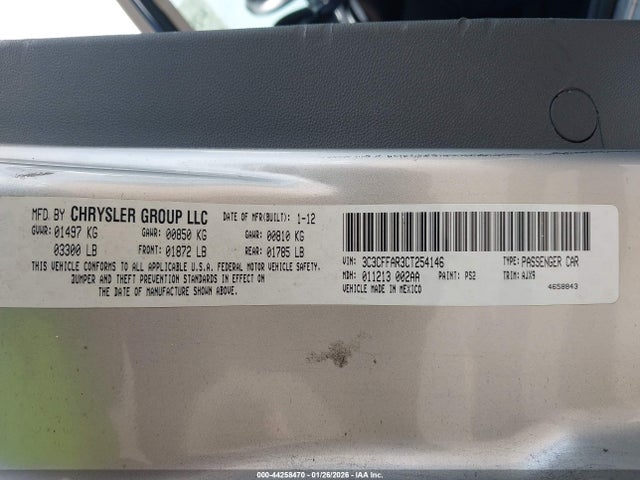 2012 FIAT 500 3C3CFFAR3CT254146 Photo 8