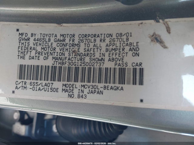 2002 LEXUS ES 300 JTHBF30G125002737 Photo 8