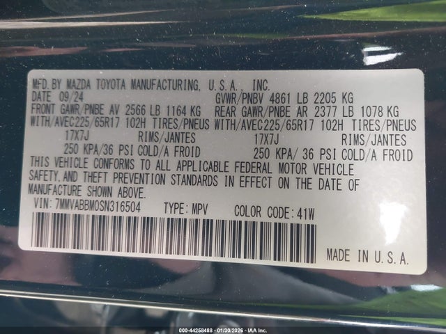 Aukcja sprzedaży 2025 Mazda Cx-50 2.5 S Preferred Package, vin: 7MMVABBM0SN316504, numer aukcji: 44258488
