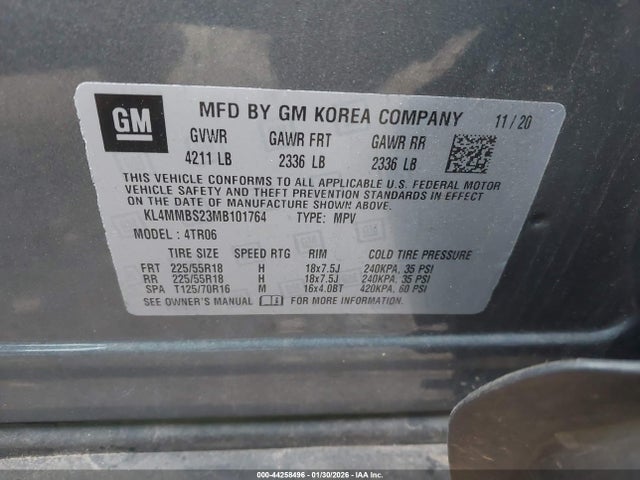 Aukcja sprzedaży 2021 Buick Encore Gx Fwd Preferred, vin: KL4MMBS23MB101764, numer aukcji: 44258496