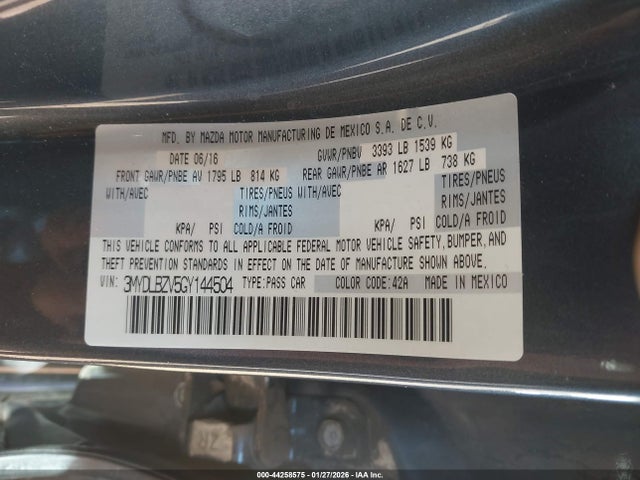 3MYDLBZV5GY144504 Scion IA