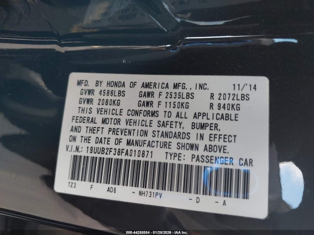 2015 ACURA TLX 19UUB2F38FA010871 Photo 8