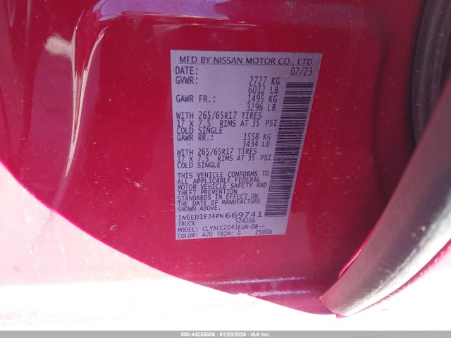 2023 NISSAN FRONTIER 1N6ED1EJ4PN669741 Photo 8