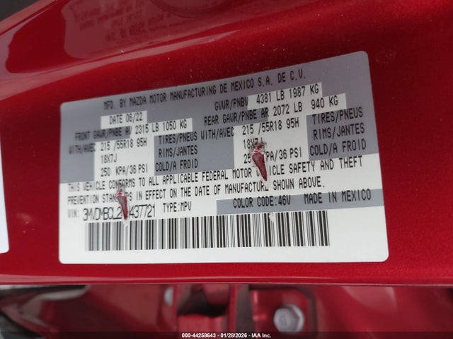Aukcja sprzedaży 2022 Mazda Cx-30 Preferred, vin: 3MVDMBCL2NM437721, numer aukcji: 44258643