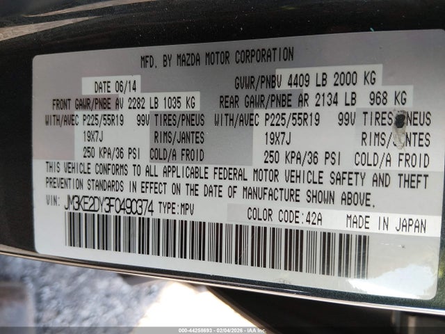 Aukcja sprzedaży 2015 Mazda Cx-5 Grand Touring, vin: JM3KE2DY3F0490374, numer aukcji: 44258693
