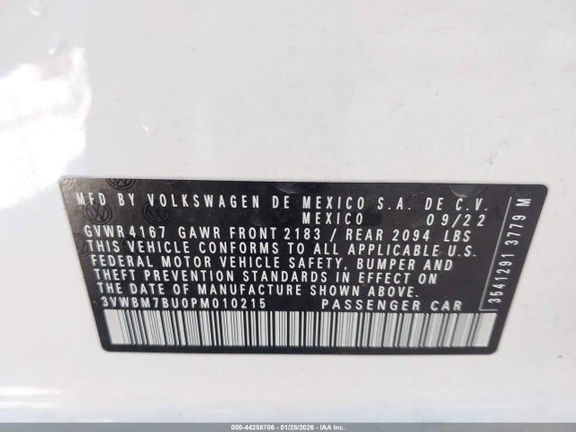 2023 VOLKSWAGEN JETTA 3VWBM7BU0PM010215 Photo 8