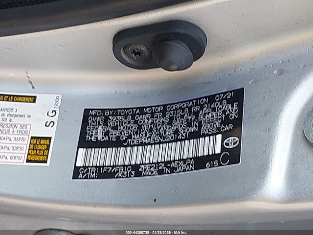 JTDEPMAE5NJ201431 Toyota COROLLA LE