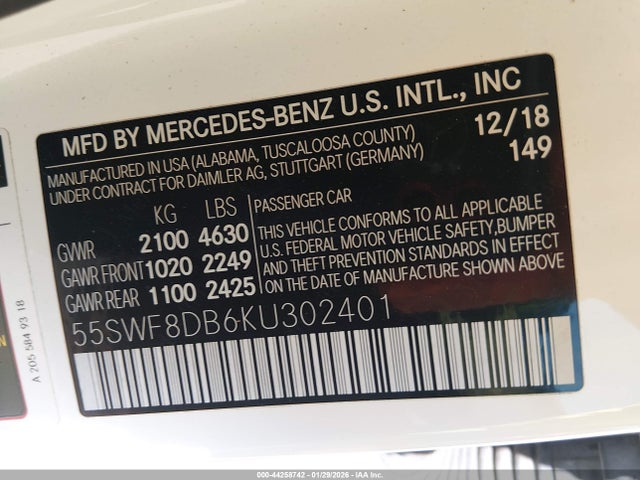Mercedes-Benz C 300 2019 55SWF8DB6KU302401 Image 9