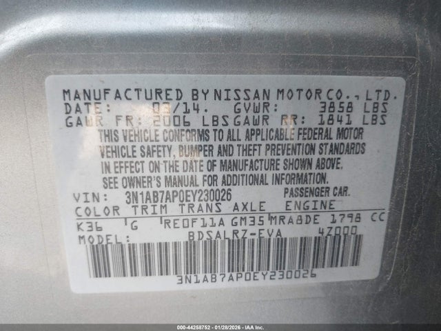 Nissan SENTRA SR 2014 3N1AB7AP0EY230026 Image 9