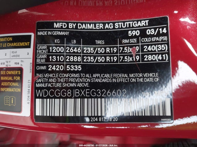 WDCGG8JBXEG326602 Mercedes-Benz Glk 350 4matic